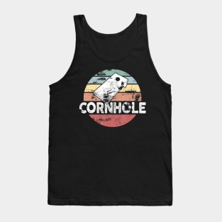 Vintage Cornhole Gift Retro Bean Bag Toss 4th of July Tank Top